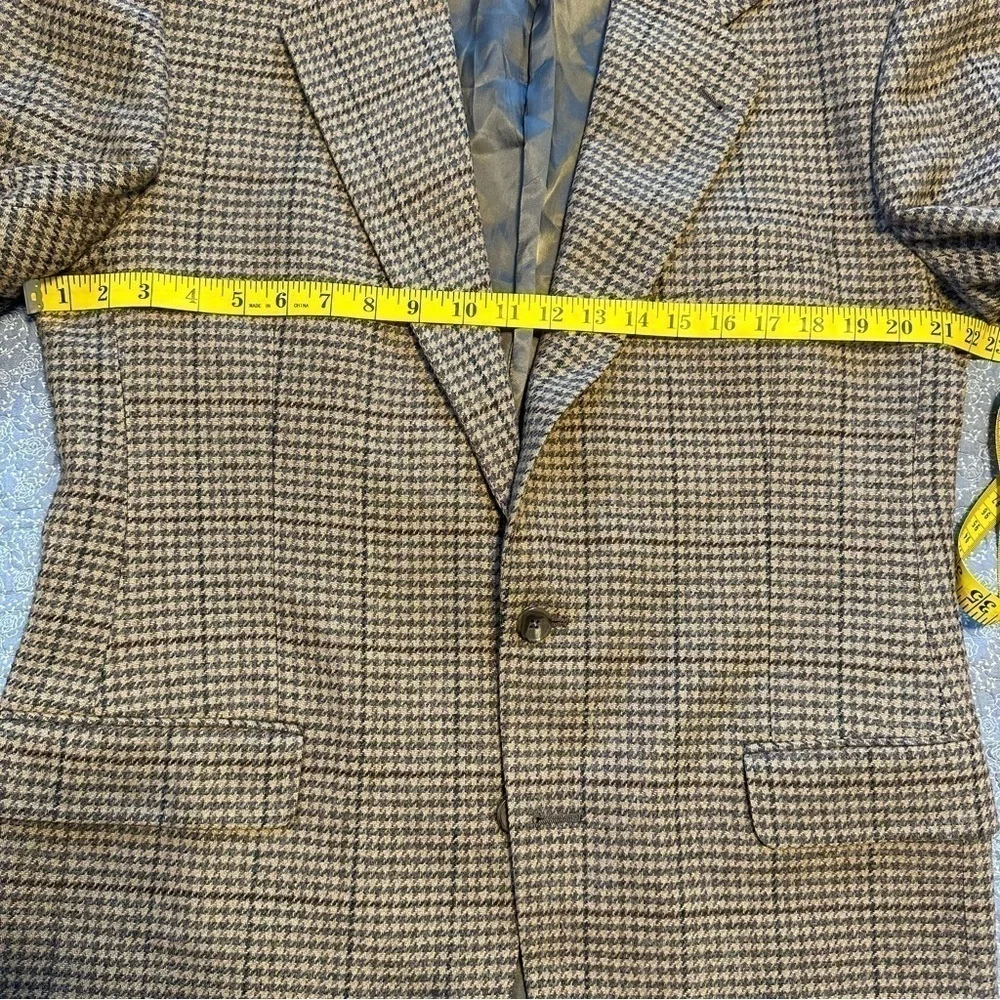 Joesph Abboud Blazer Tan Gray Houndstooth Heritage Sz 41L
